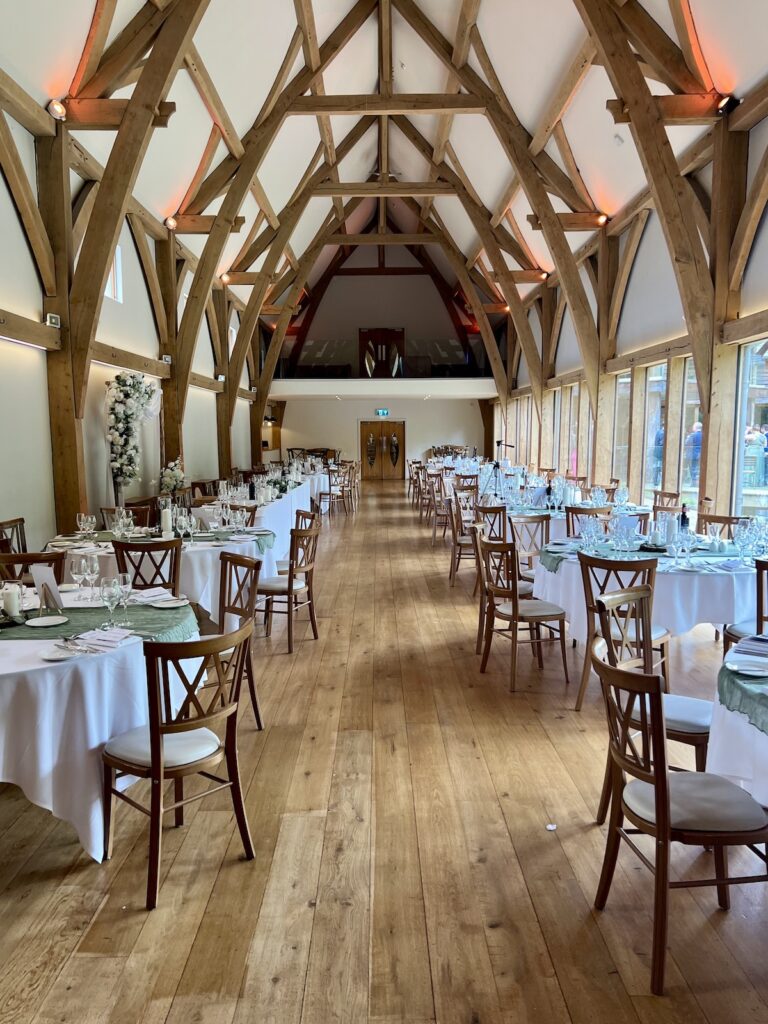 Wedding Meal Setup at the Mill Barns in Bridgnorth