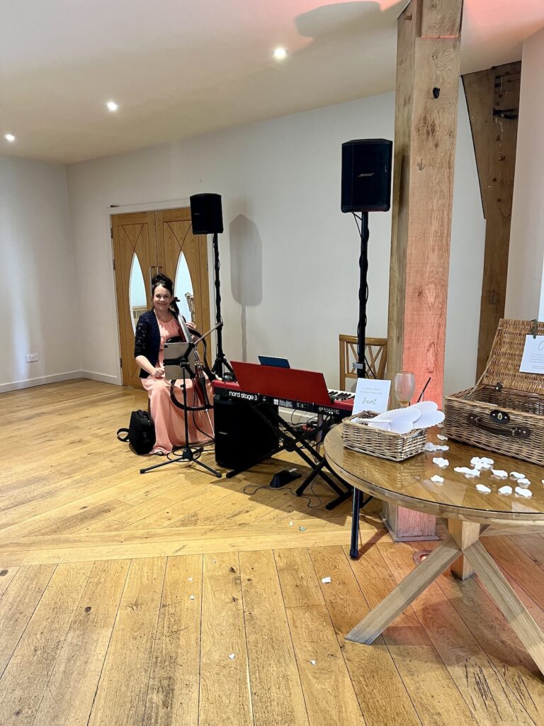 Anne- Marie Humphries JAM Duo Setup for a drinks reception