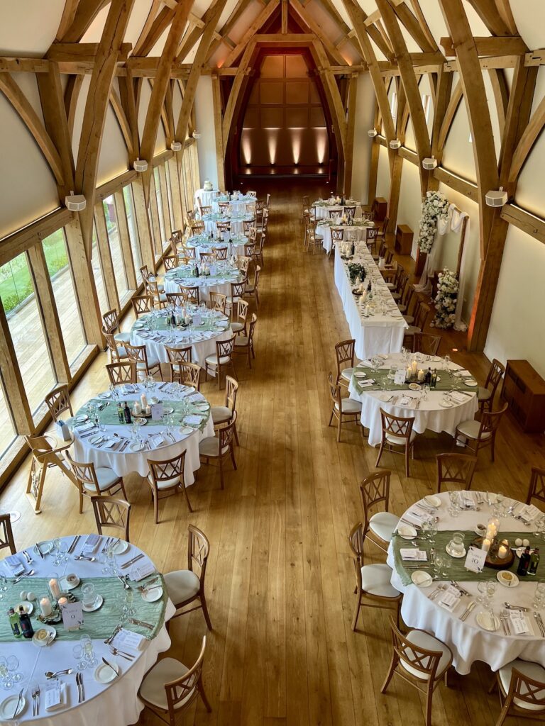 Wedding Breakfast set up at the Mill Barns in Bridgnorth