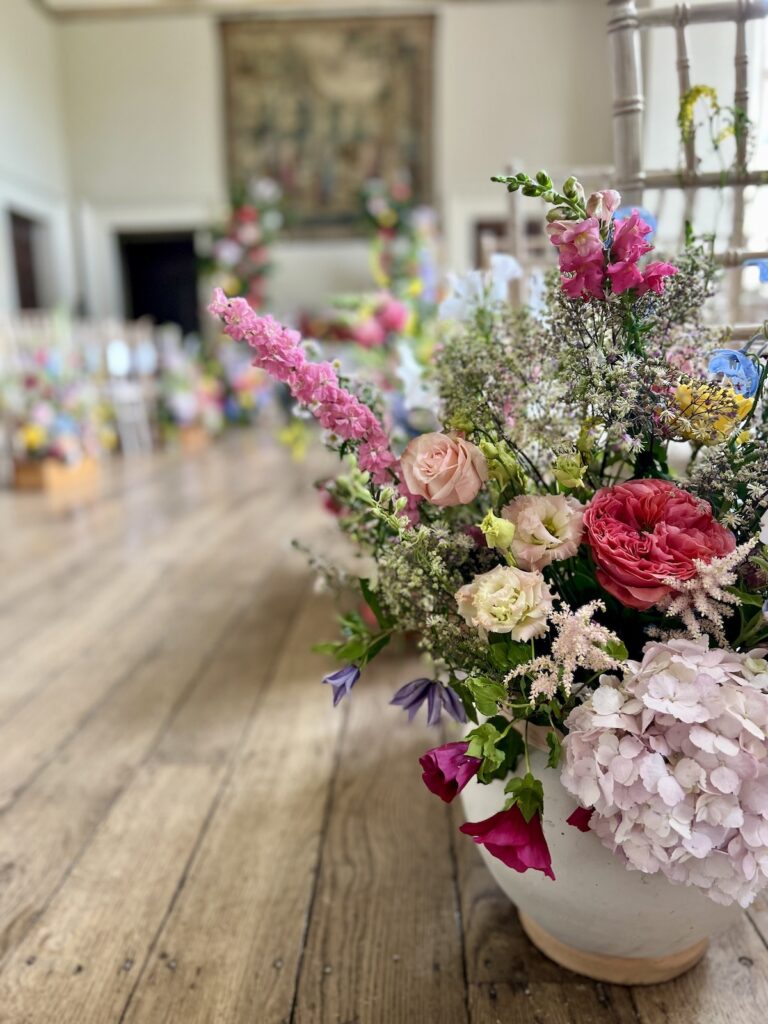 Elmore Court Ceremony Room with floral decoration