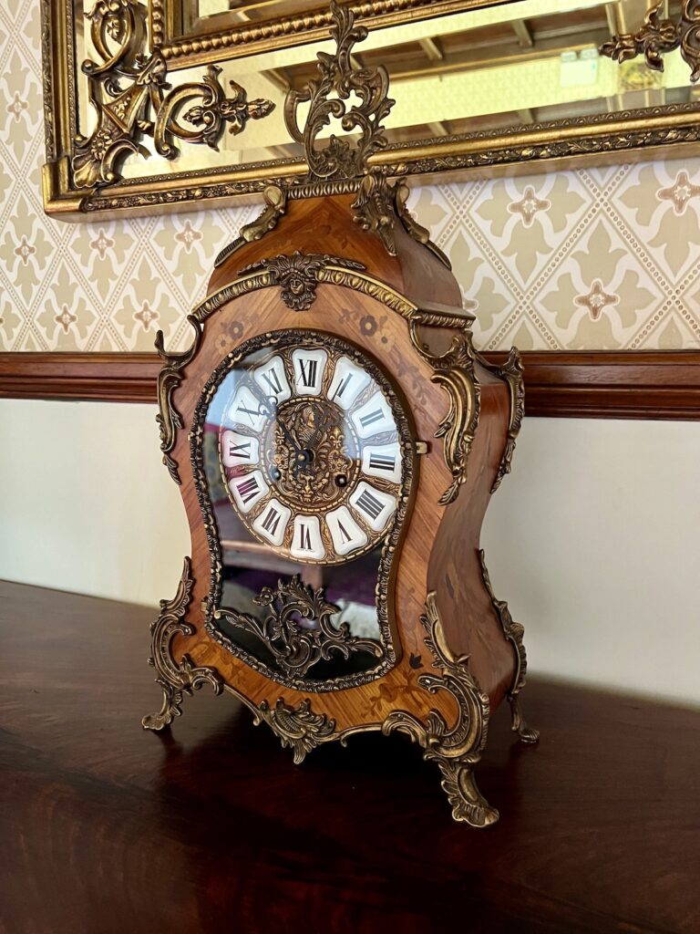 Clock on a mantlepiece
