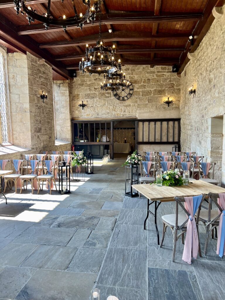 Wedding ceremony room at The Priests House Barden Tower