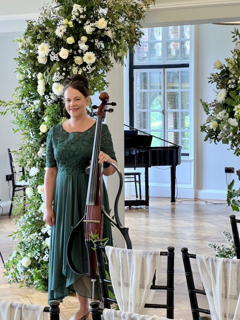 Anne Marie Humphries Wedding Cellist at Sant Ffraed House Abergavenny Wales