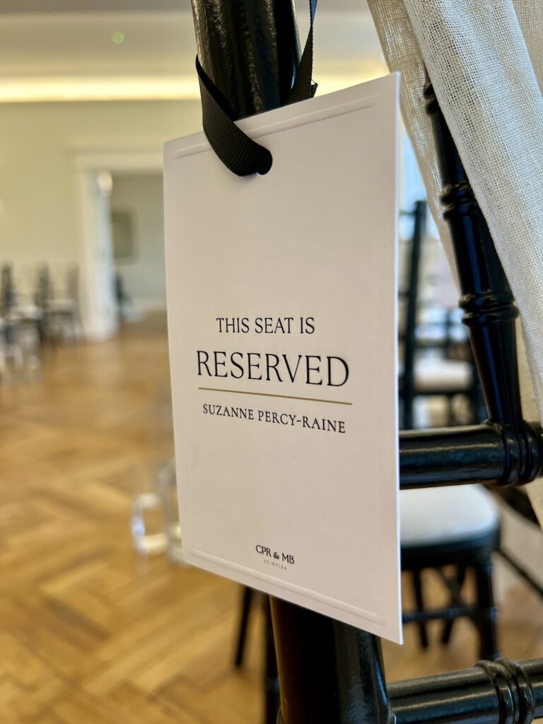 Wedding seat reservation sign