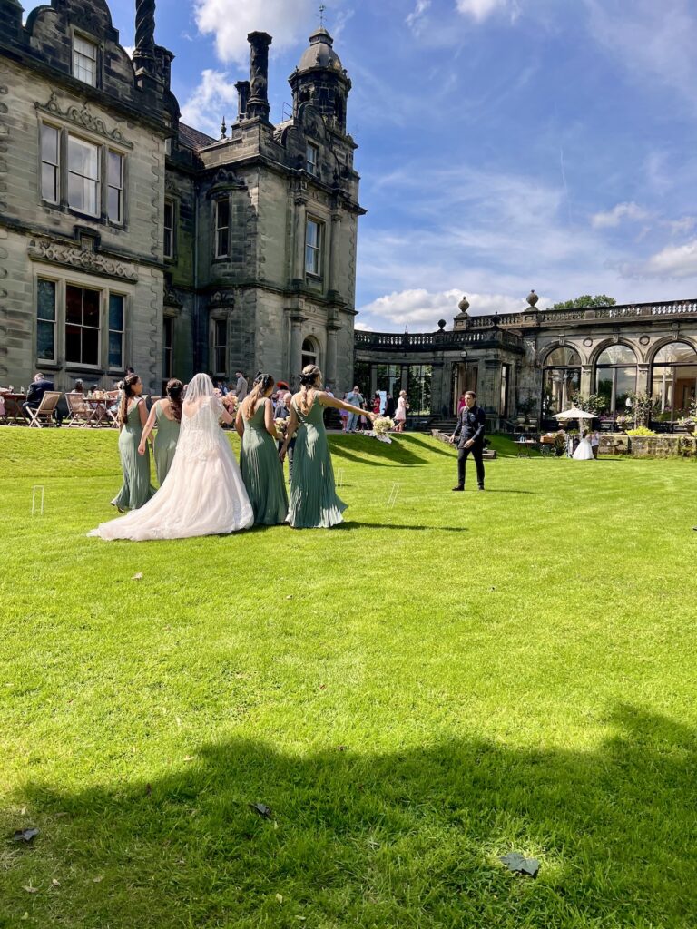 Bride and Bridesmaids at Sandon Hall