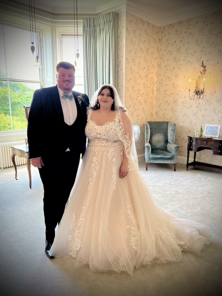 Bride and Groom at Sandon hall