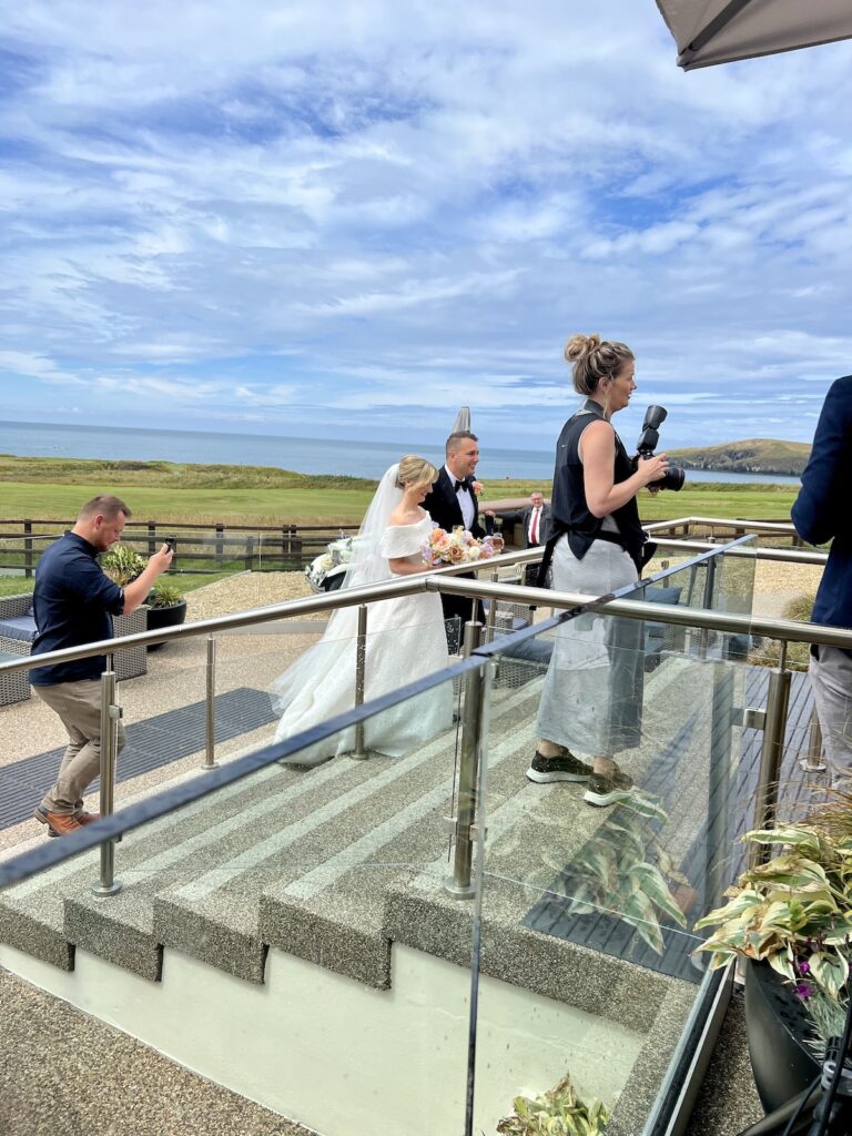 Bride and Groom Arriving at the Cliff Hotel