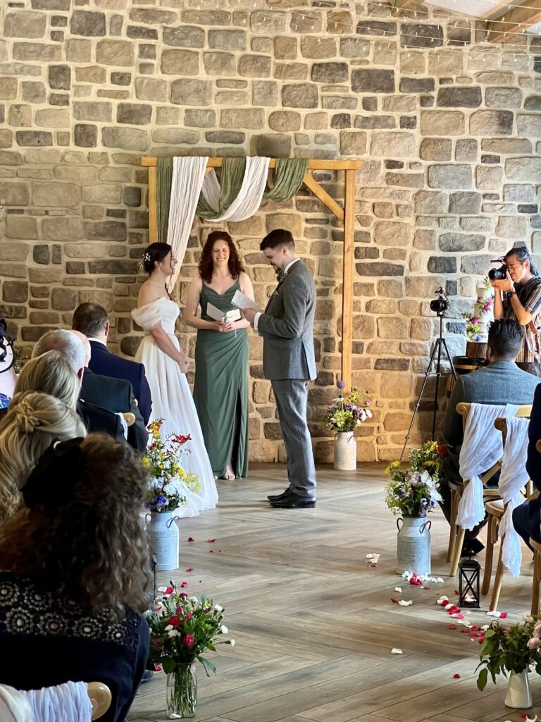 Wedding couple at Stretton Manor Barn