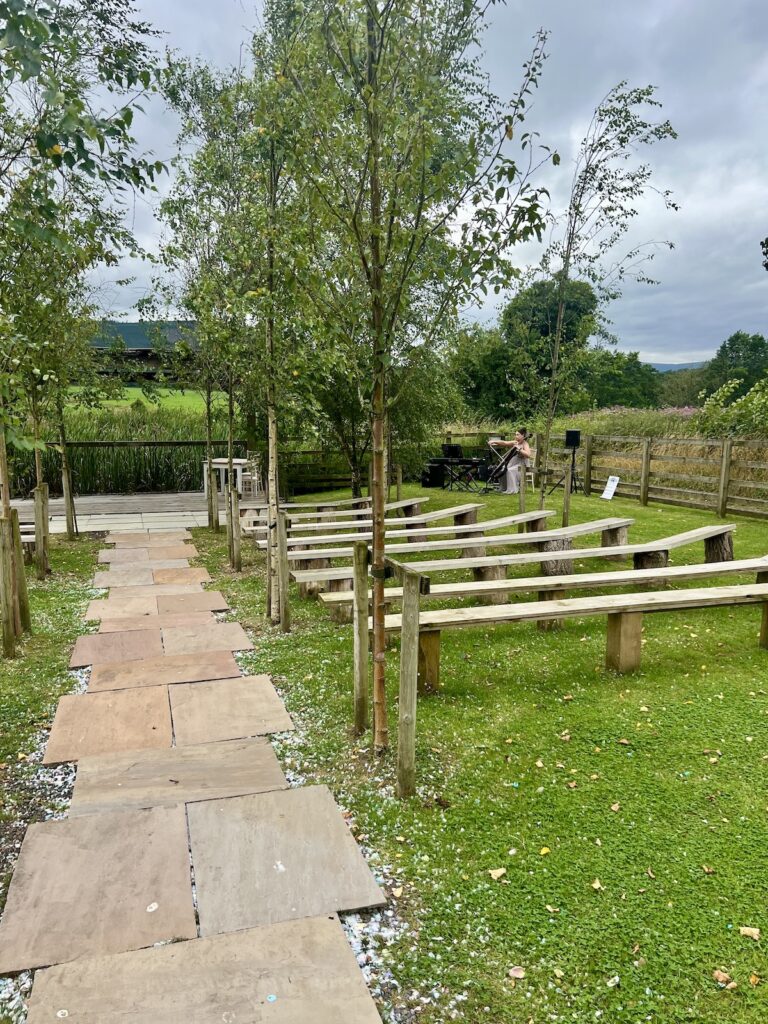 Ceremony Setup at Bashall Barns Outside