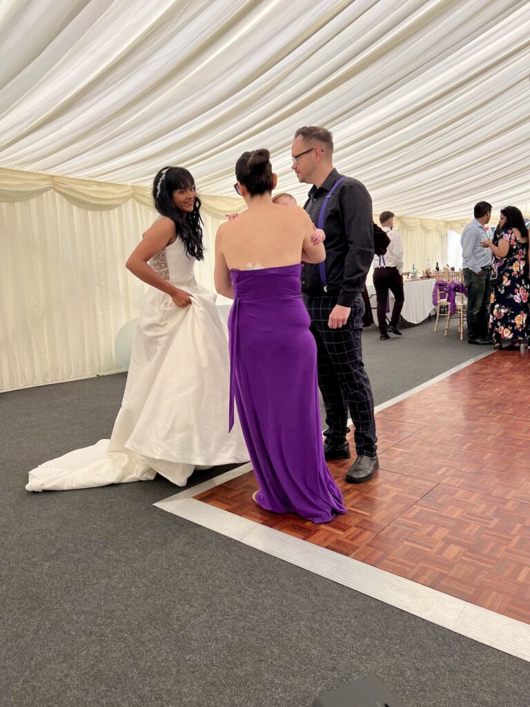 Bride in Northamptonshire in a Tent