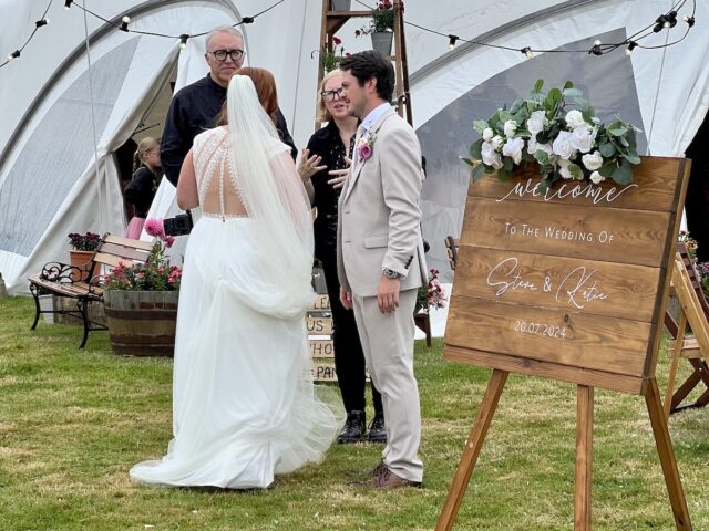 Wedding Couple at outdoor wedding