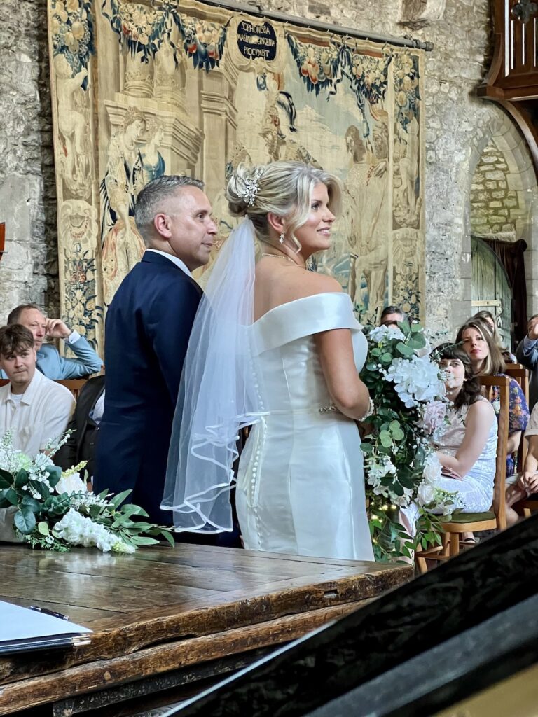 Bride and Groom at Allington Castle