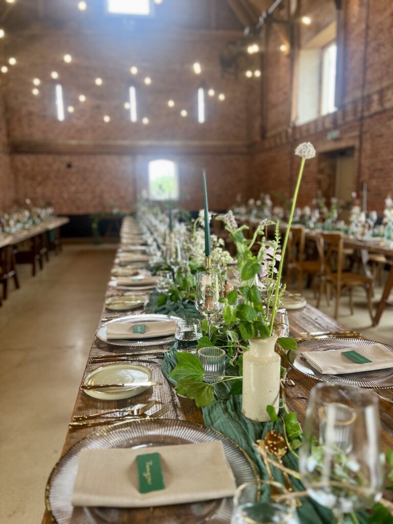 Table setup for wedding