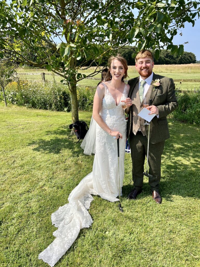 Wedding couple at Godswick Hall