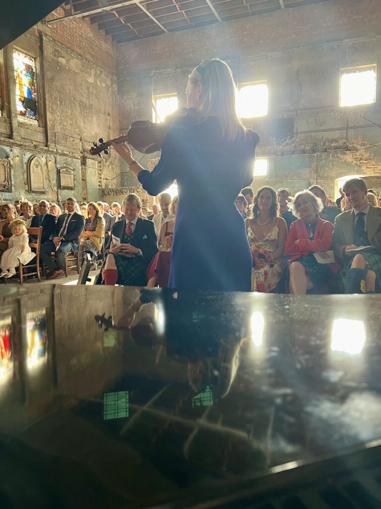 Violinist at the Asylum Chapel London