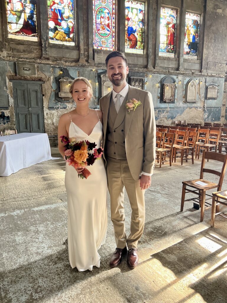 Bride and Groom at the Asylum Chapel