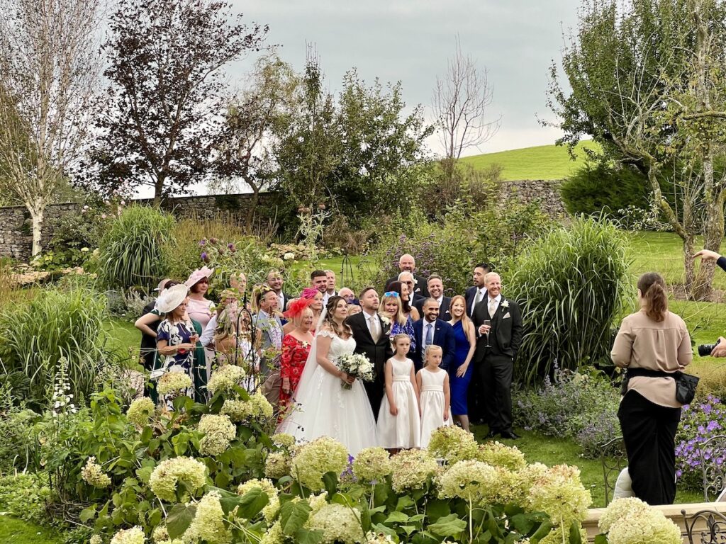 Group Wedding Photo at the Casterton Estate Lancashire