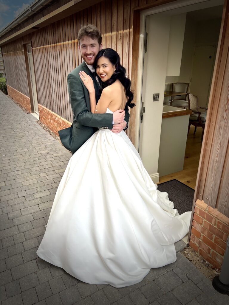 Bride and Groom at Cider Mill Barns