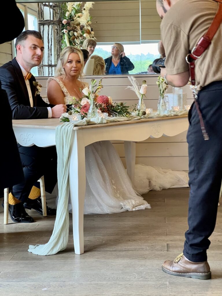 Signing the register at the Wickham Estate in Hampshire