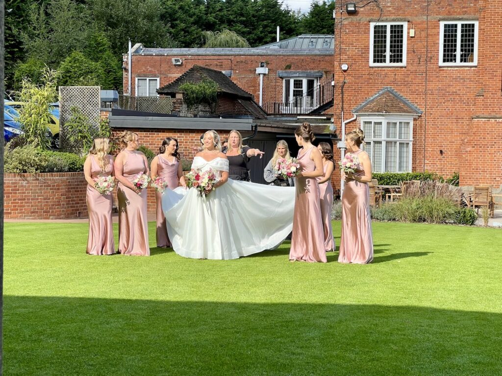 Bride and Bridesmaids - The Post Barn Newbury