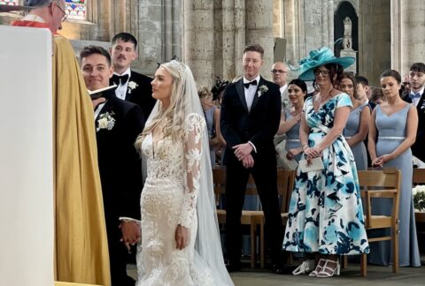 Bride and Groom at Ripon Cathedral