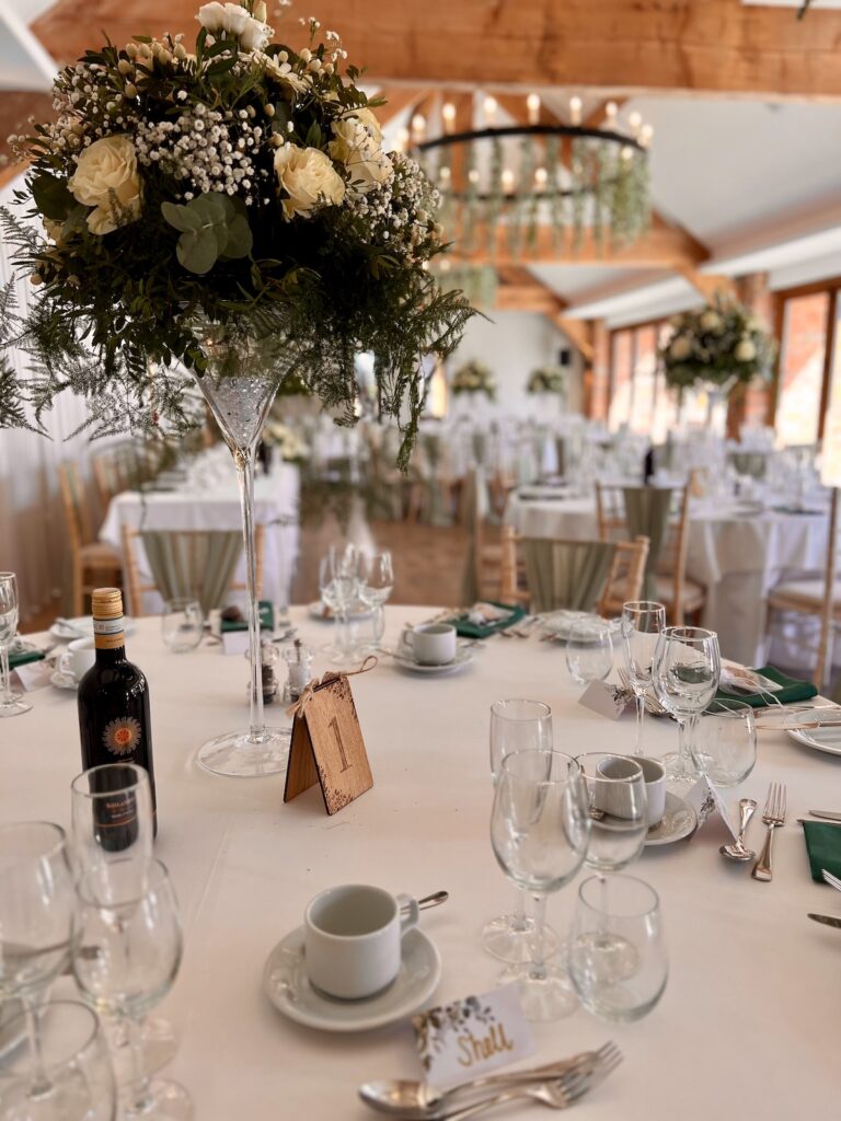 Wedding Breakfast setup Apton Hall Essex