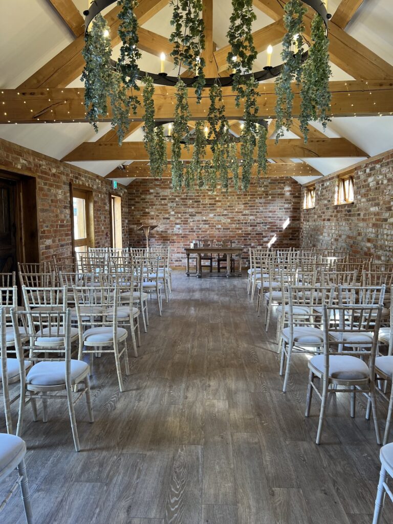 Ceremony room at Apton Hall in Essex