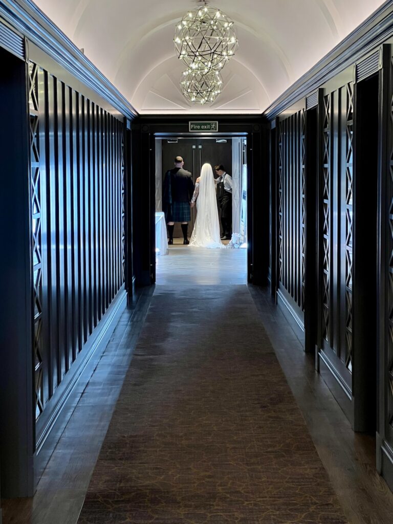 Bride and Groom entering Meal