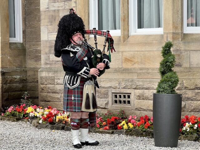 Scottish Piper at Wedding in Johnstone