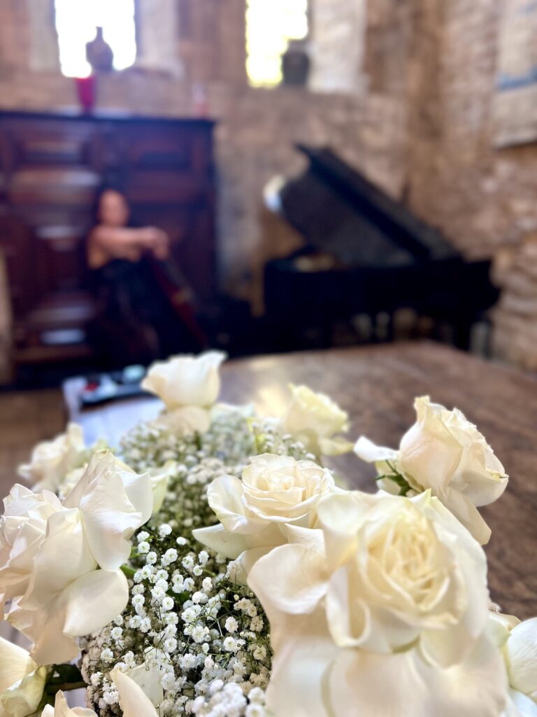 Wedding Flowers with cellist and piano