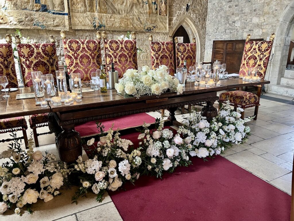 Wedding Flowers in Castle