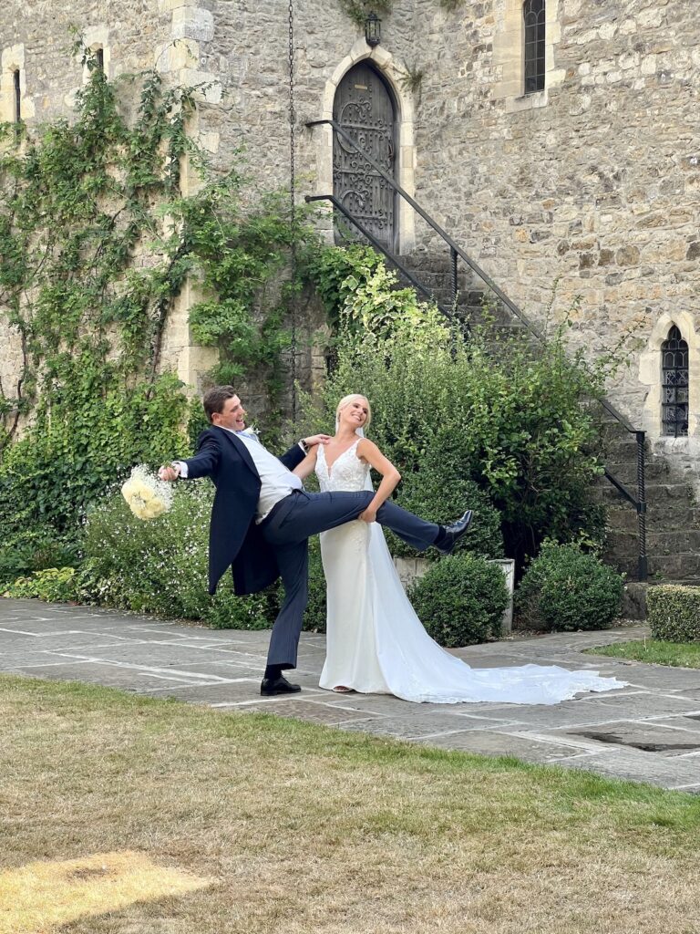 Bride and Groom at Allington Castle