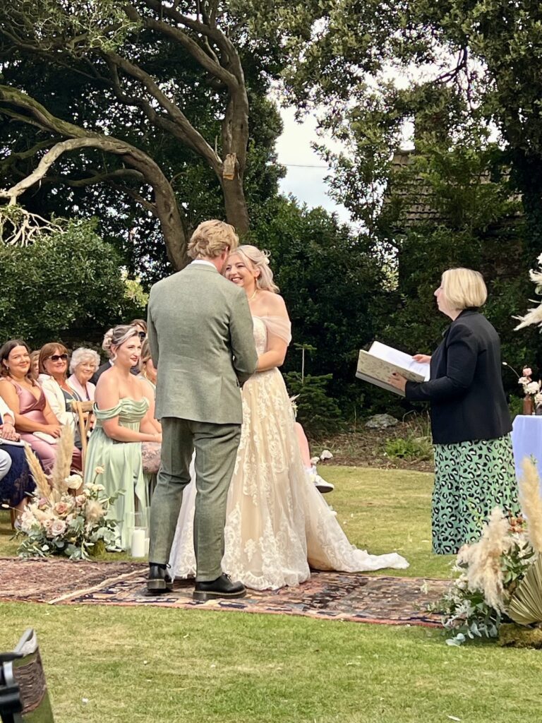 Bride and Groom Outside in Norfolk