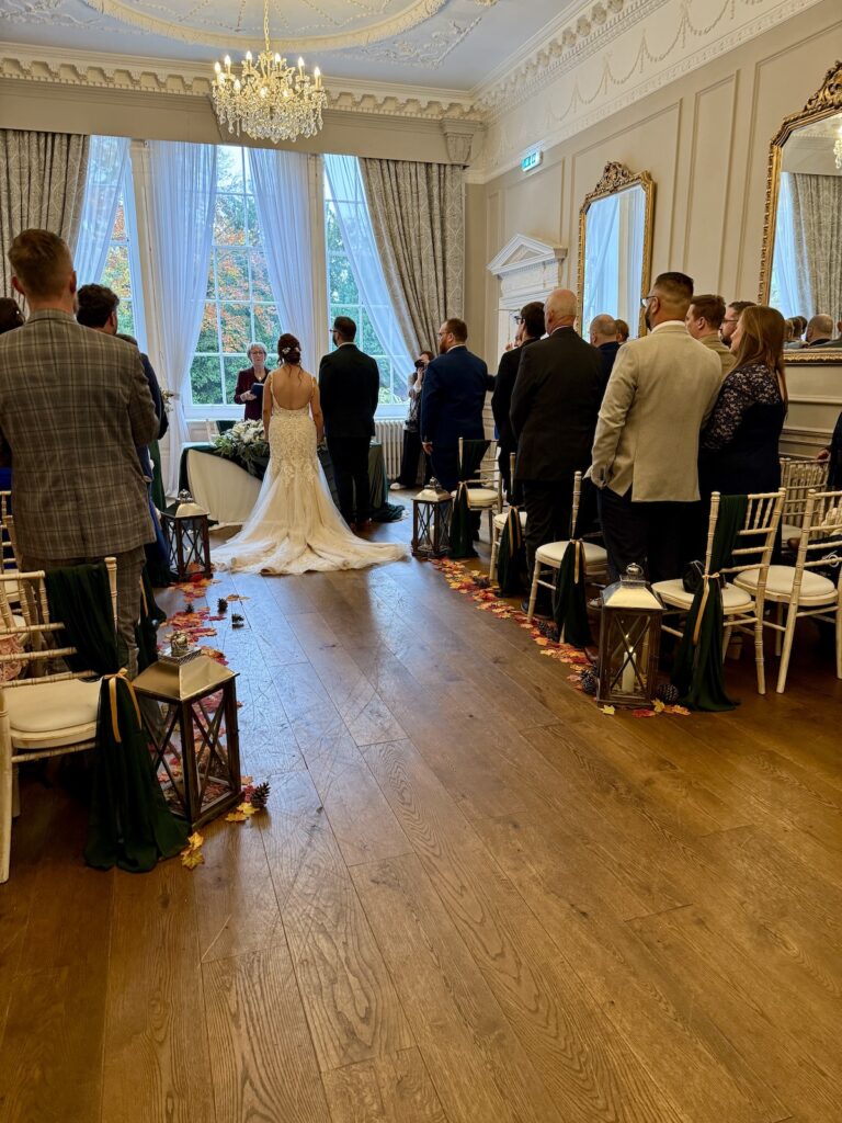 Wedding Ceremony Bride and Groom at Bawtry Hall near Doncaster