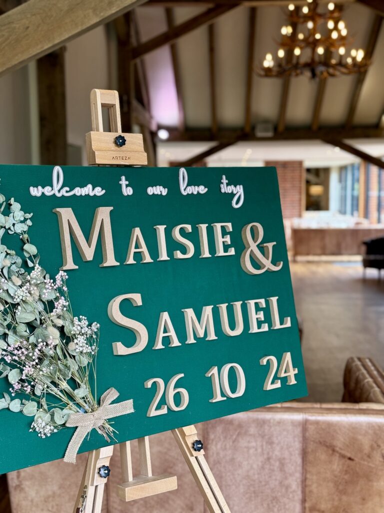 Welcome sign at Bredenbury Court Barns in West Midlands