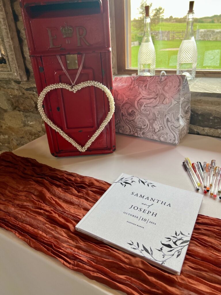 Guest book at Dodford Manor Northamptonshire