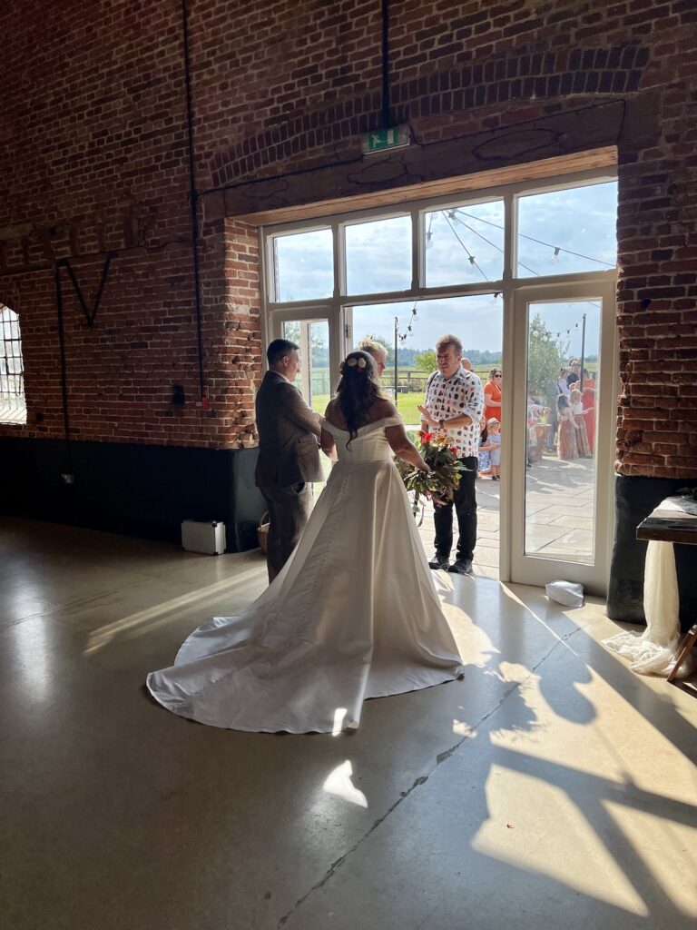 Bride and Groom ready for confetti shot