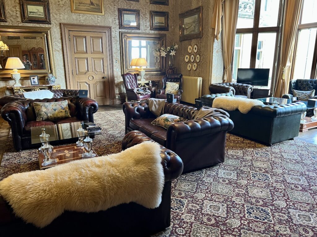 Lounge area at Orcharleigh House near Frome in Somerset