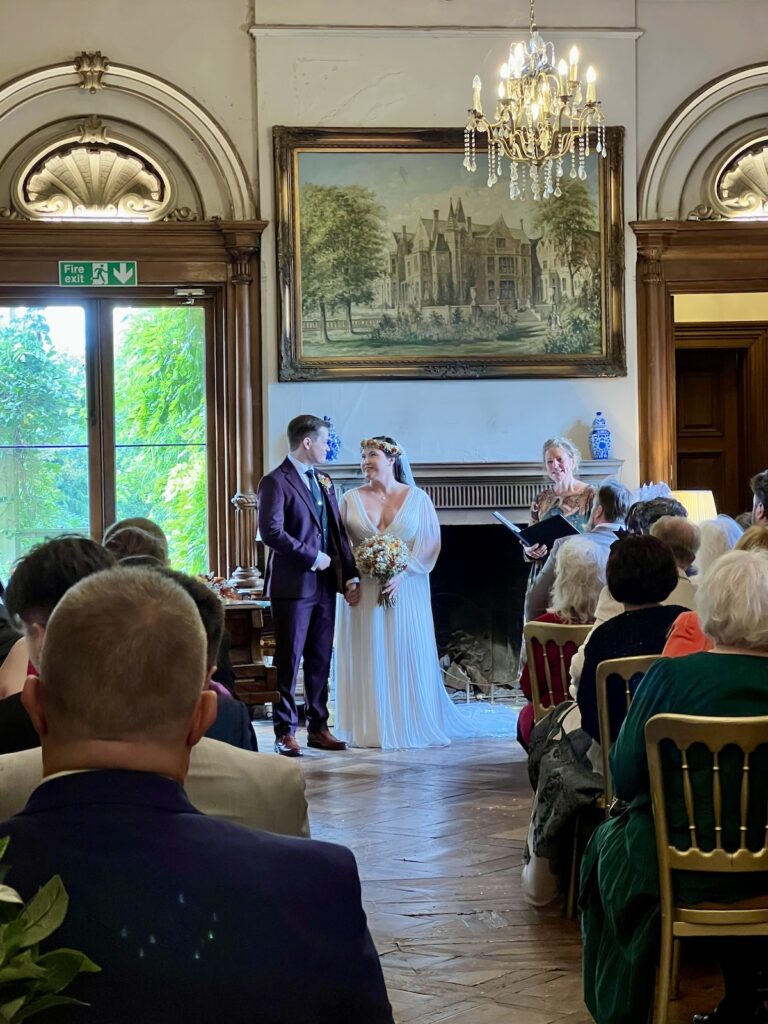 Bride and Groom at Orcharleigh House near Frome in Somerset