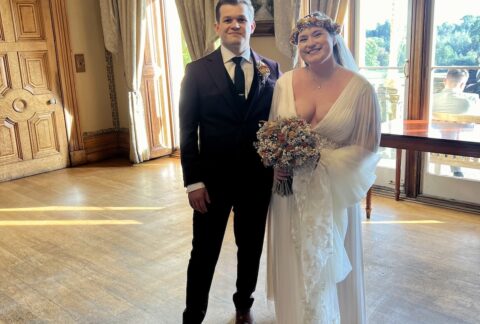 Bride and Groom at Orcharleigh House near Frome in Somerset