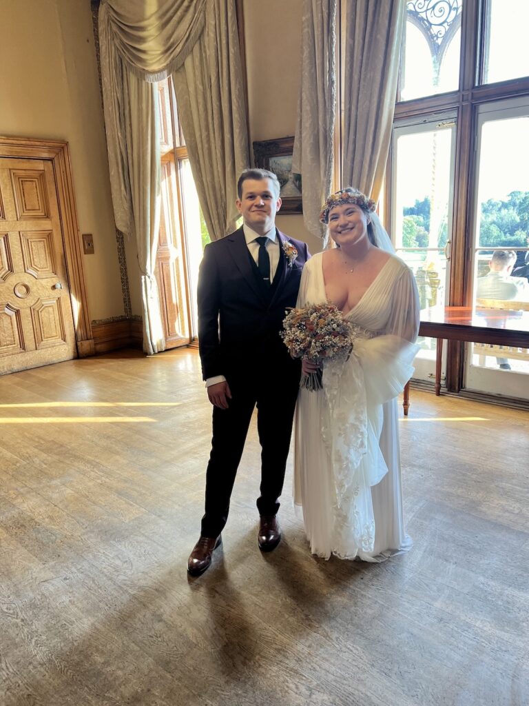 Bride and Groom at Orcharleigh House near Frome in Somerset