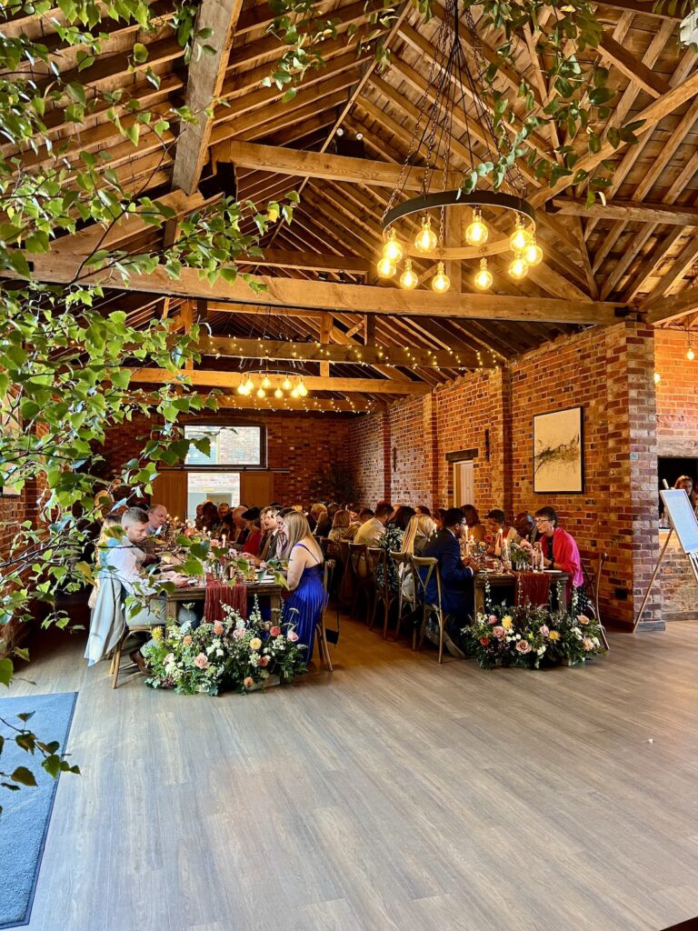 Wedding Breakfast at The Ridgeway Barns Wiltshire