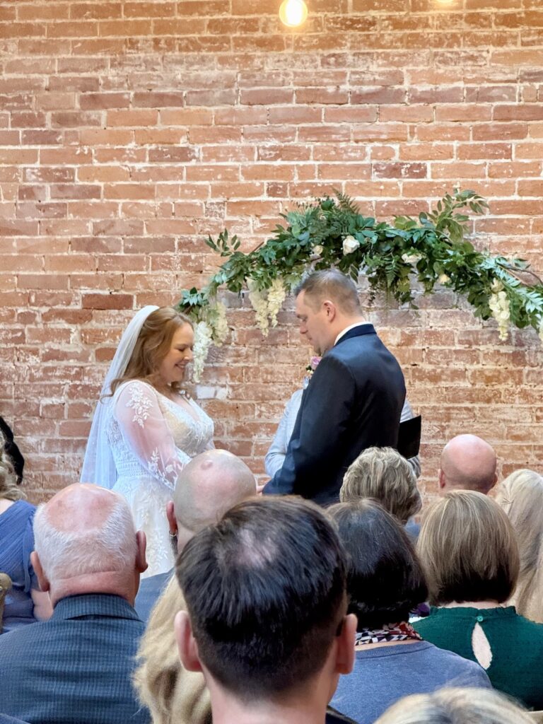 Couple in ceremony at Abbots Court, Dorset