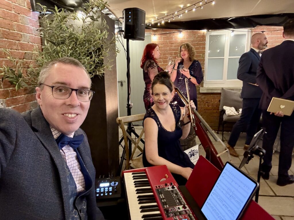 Wedding Pianist for drinks reception at Abbots Court, Dorset