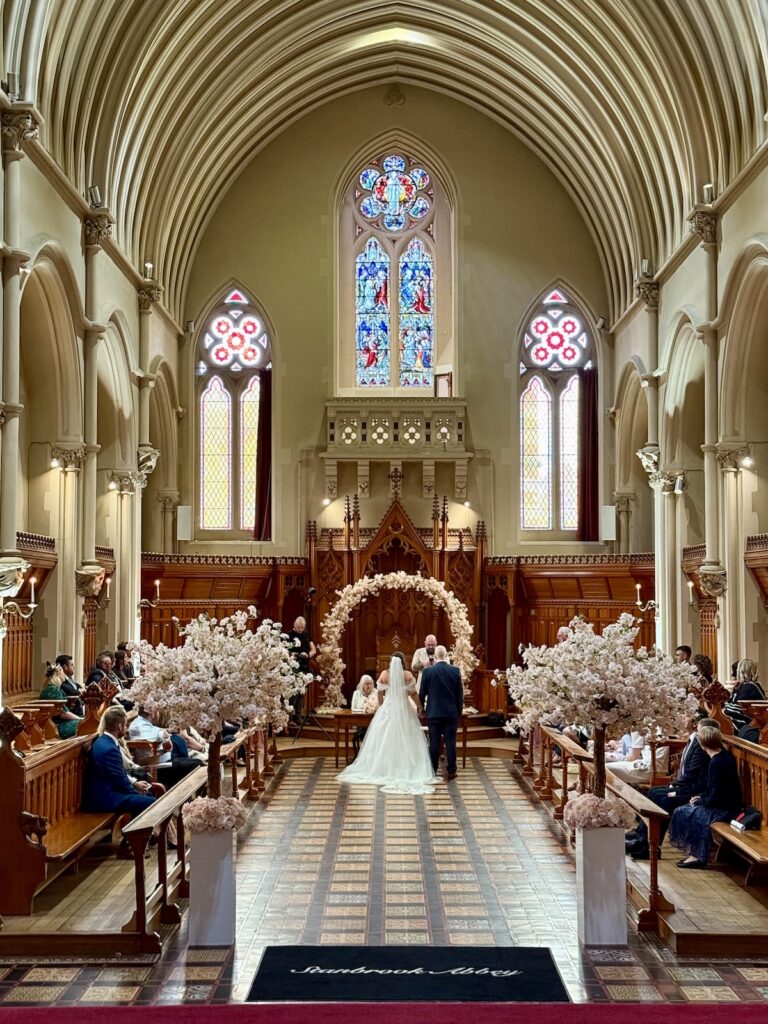 Wedding Ceremony at Stanbrook Abbey Hotel in Worcester