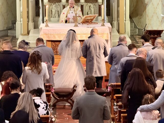 Wedding Couple at the altar