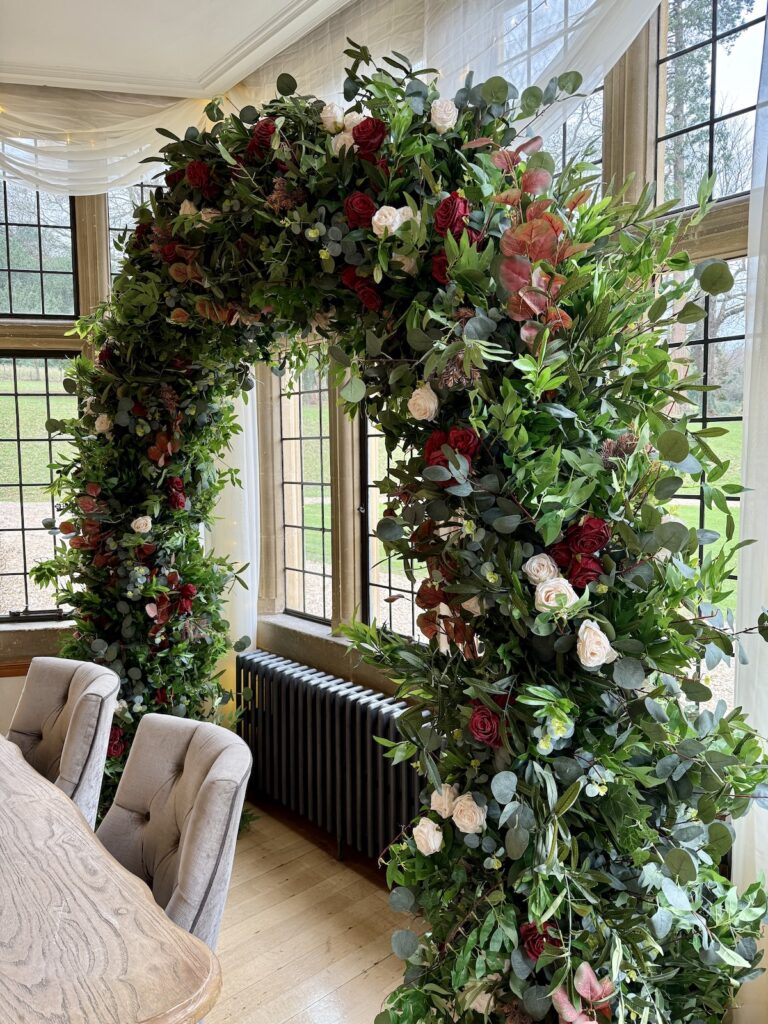 Floral Arch at Coombe Lodge Blagdon in Somerset