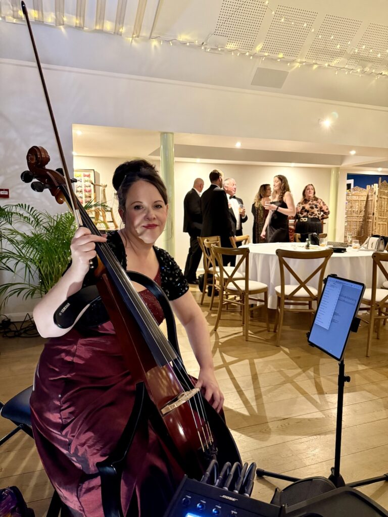 Anne Marie Humphries Cellist with an electric cello