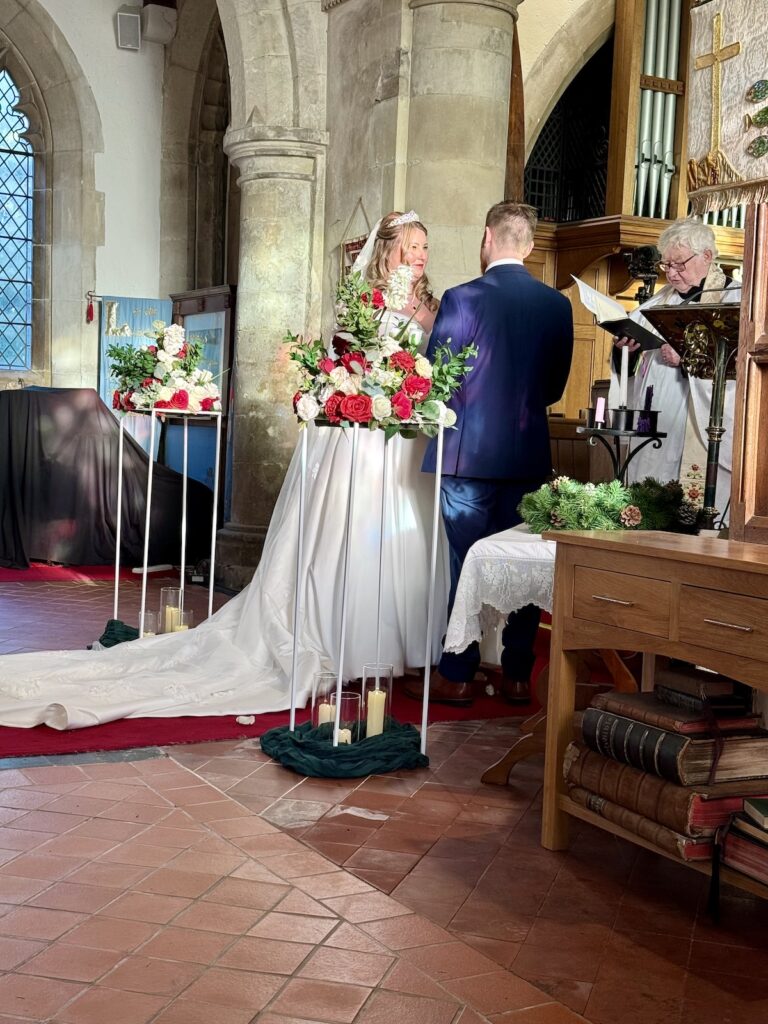 Bride and Groom Church Wedding in Hutton