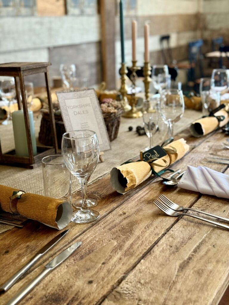 Table decorations for wedding in wales